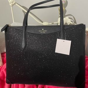 Kate spade black sparkly tote